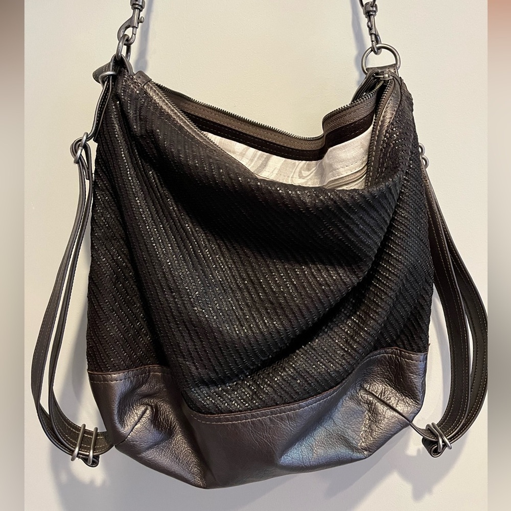 Rough and Tumble Lg Chainmail Hobo Pewter w Kate Spade Swirl Lining